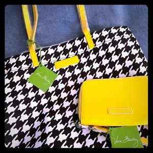 🖤🤍💛NWT Vera Bradley Tote/Wristlet Set 💛🤍🖤